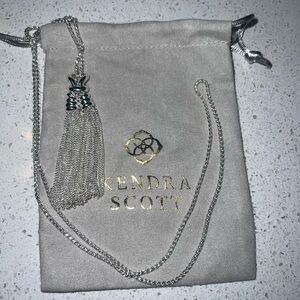 Kendra Scott Long silver tone Adjustable necklace